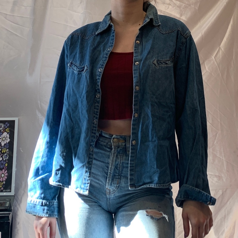 Denim button down